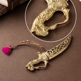 Antique-Style Groom Katar | Handcrafted Decorative Knife in Steel & Brass